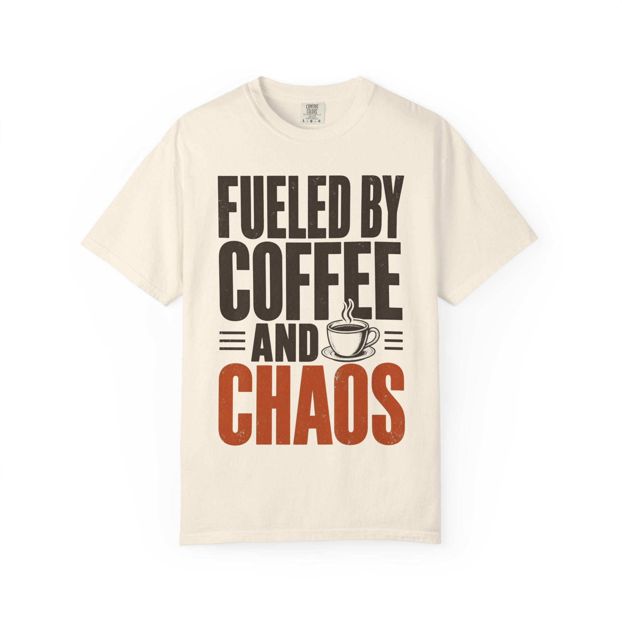 Fueled By Coffee And Chaos Funny Teacher Shirt | Comfort Colors Tee