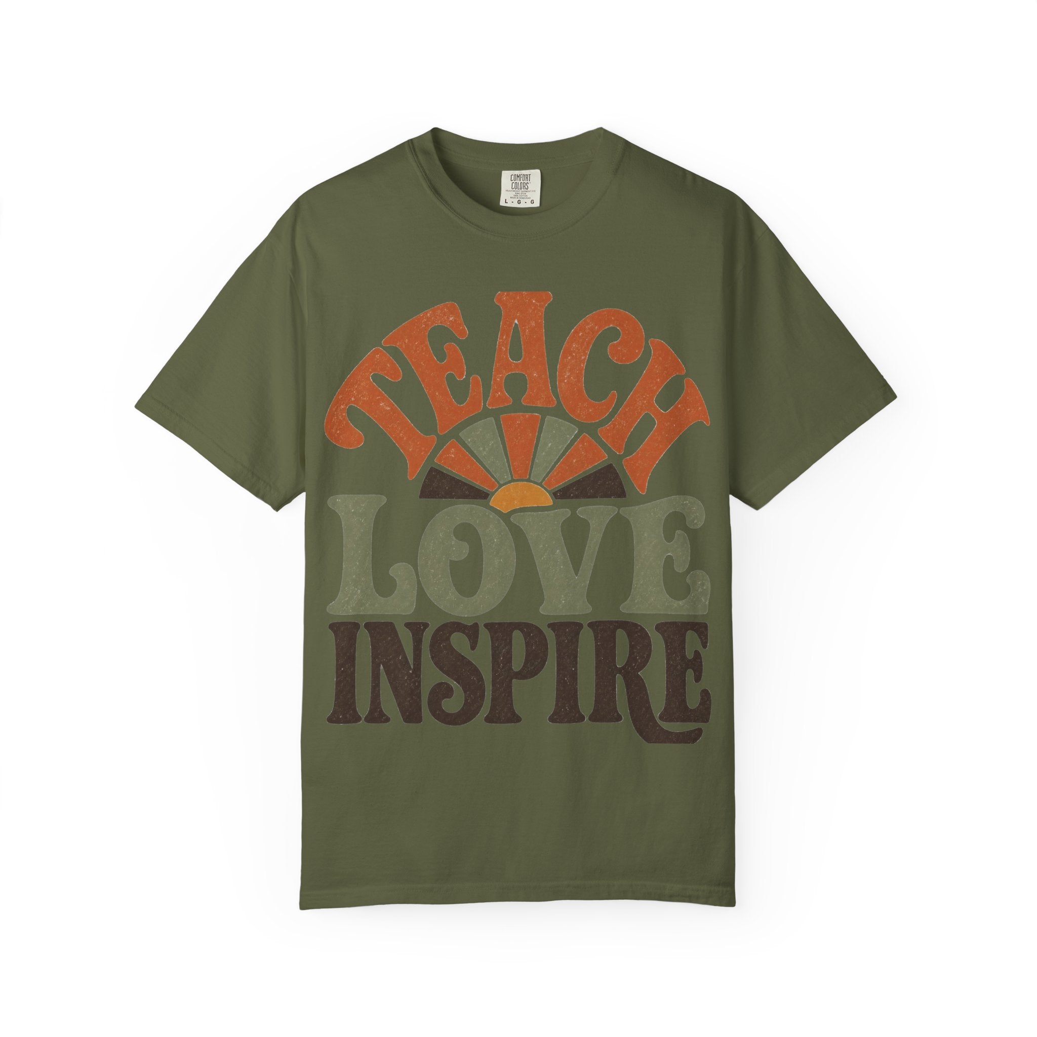 Teach Love Inspire Retro Teacher Shirt | Comfort Colors Tee