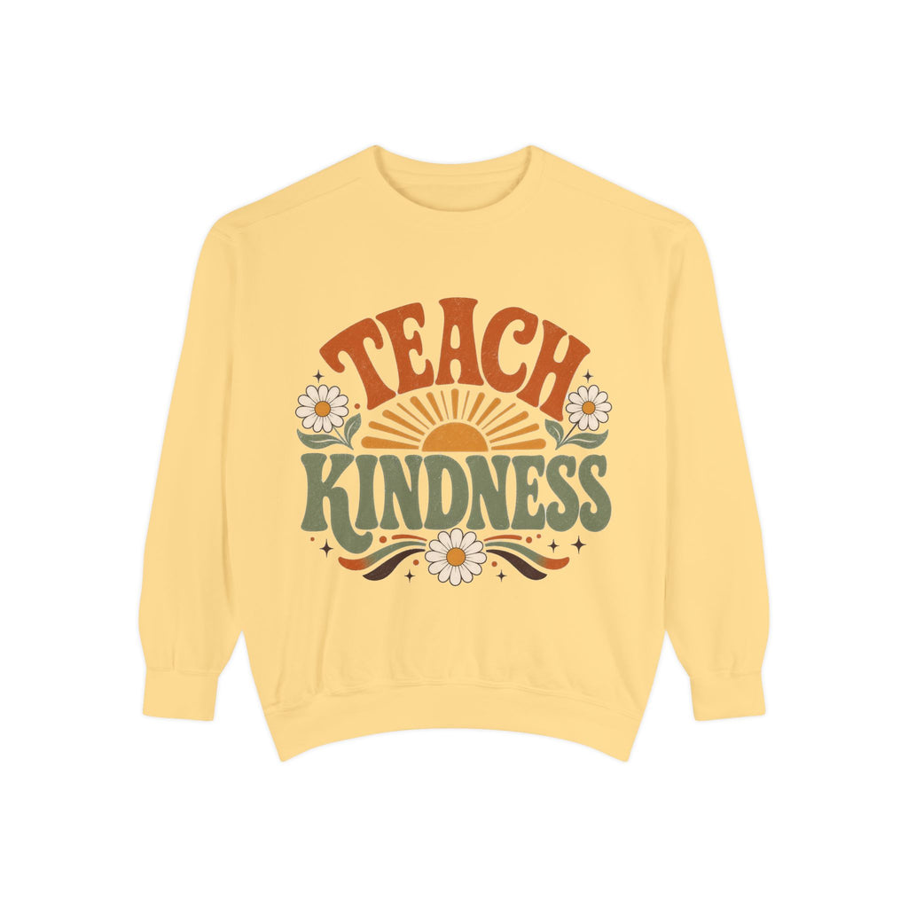Teach Kindness Retro Teacher Sweatshirt | Comfort Colors