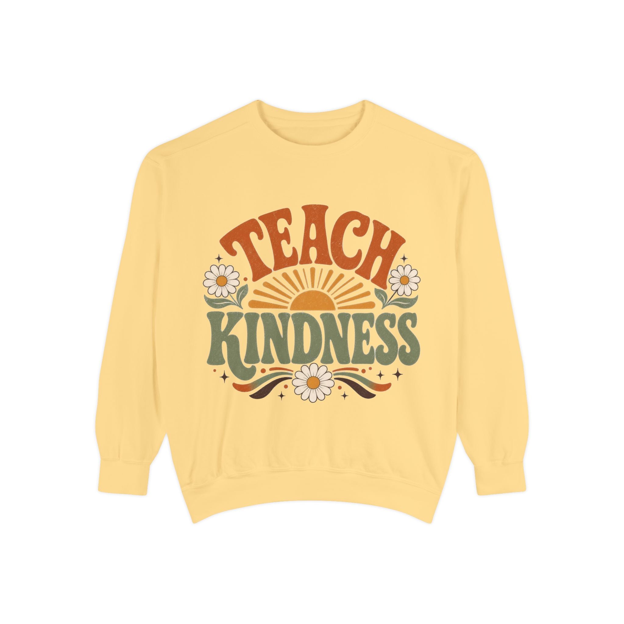 Teach Kindness Retro Teacher Sweatshirt | Comfort Colors
