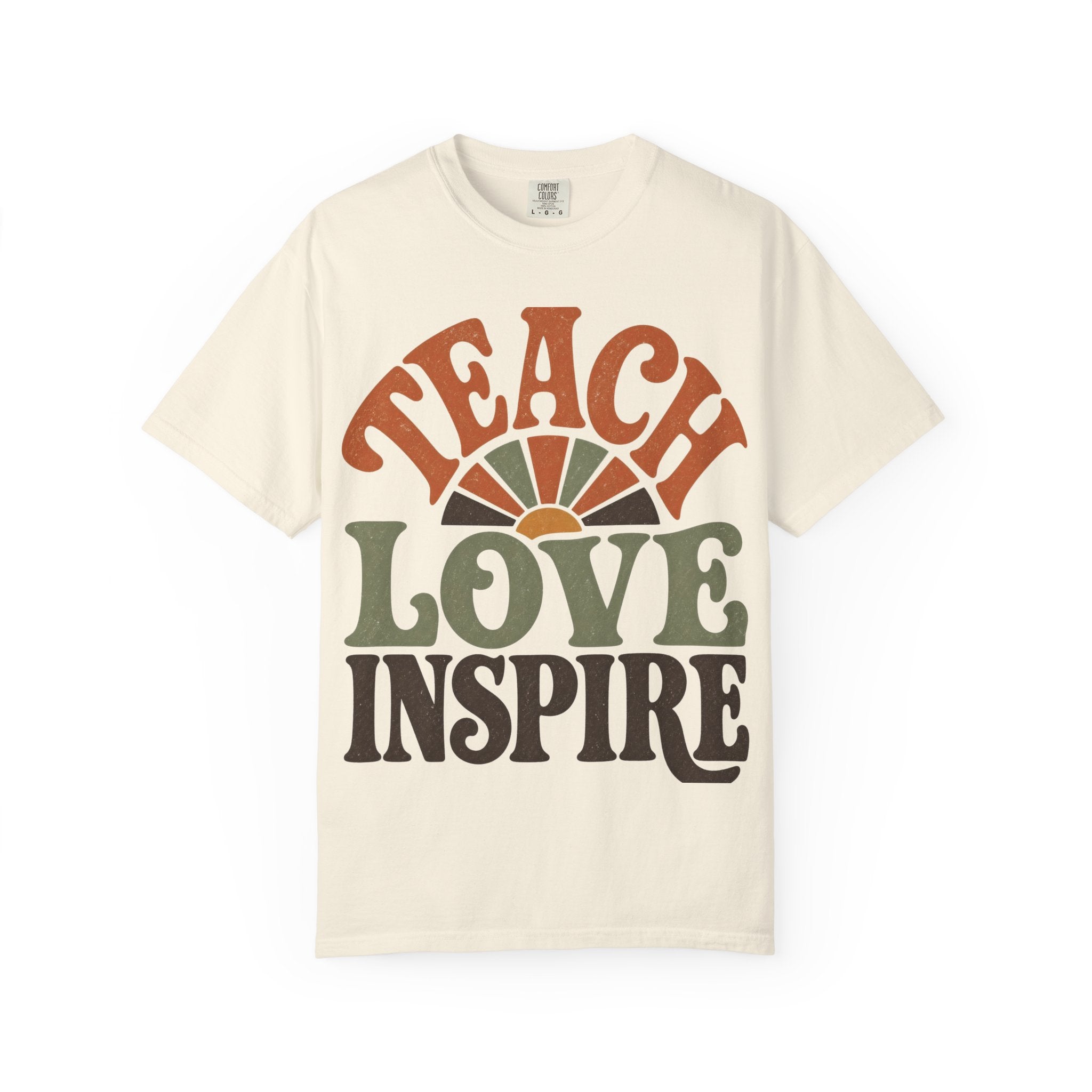 Teach Love Inspire Retro Teacher Shirt | Comfort Colors Tee