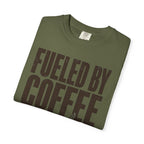 Fueled By Coffee And Chaos Funny Teacher Shirt | Comfort Colors Tee