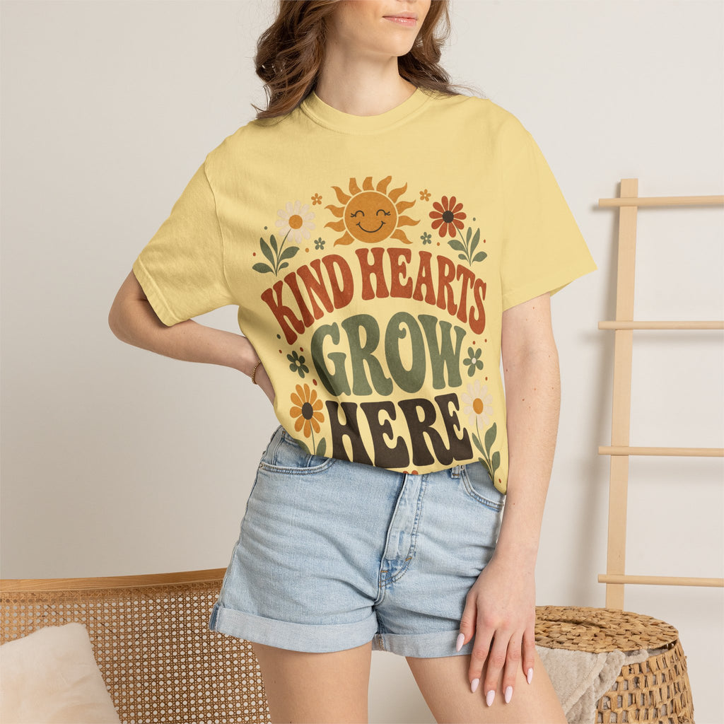 Cute Teacher Shirt Kind Hearts Grow Here | Comfort Colors Tee