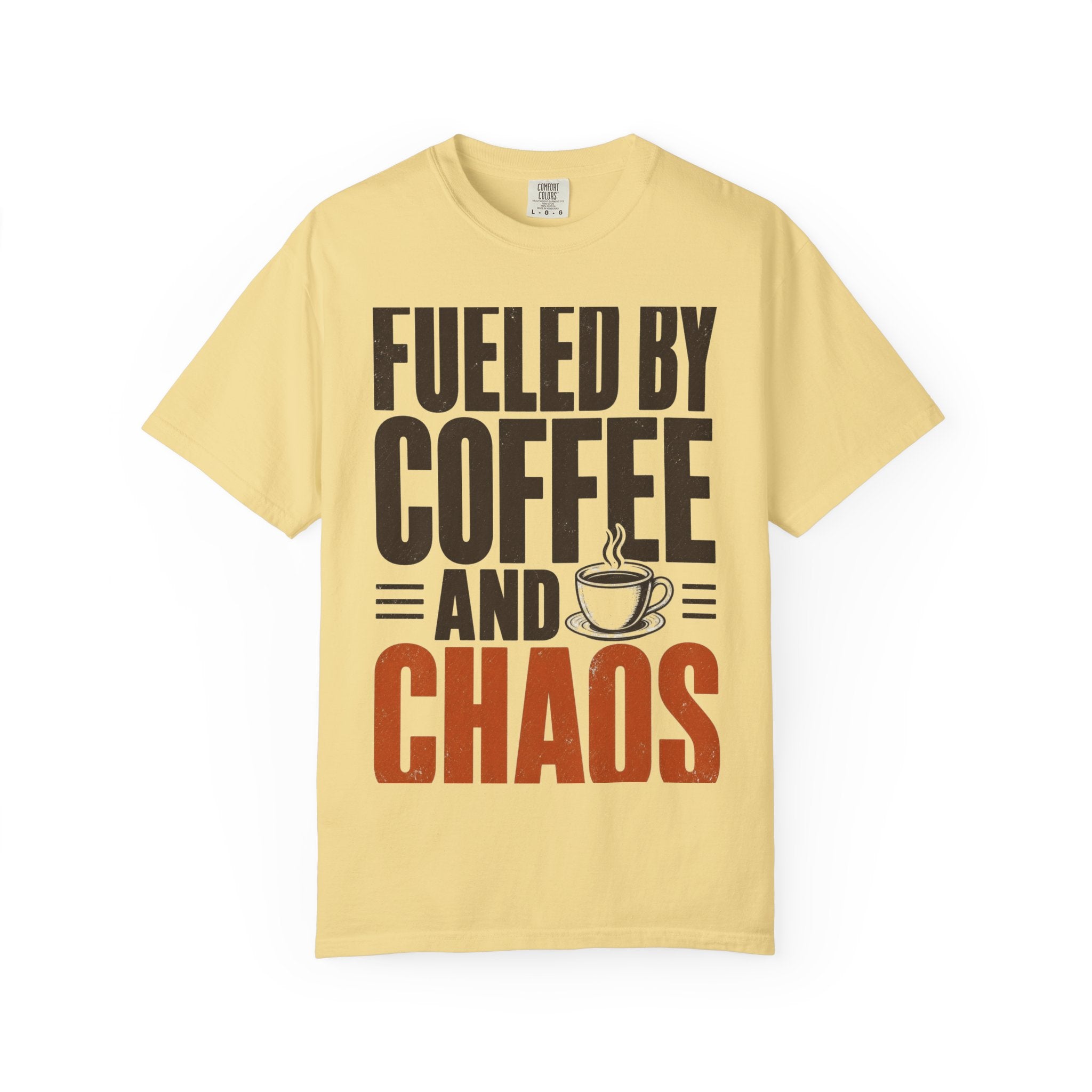 Fueled By Coffee And Chaos Funny Teacher Shirt | Comfort Colors Tee