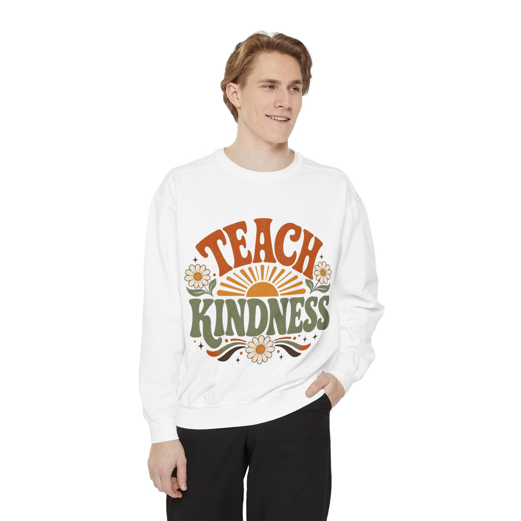 Teach Kindness Retro Teacher Sweatshirt | Comfort Colors