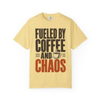 Fueled By Coffee And Chaos Funny Teacher Shirt | Comfort Colors Tee