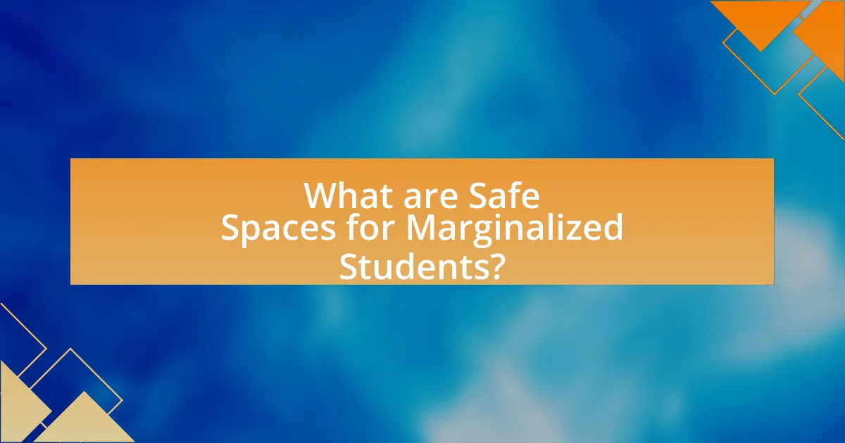 What are Safe Spaces for Marginalized Students?