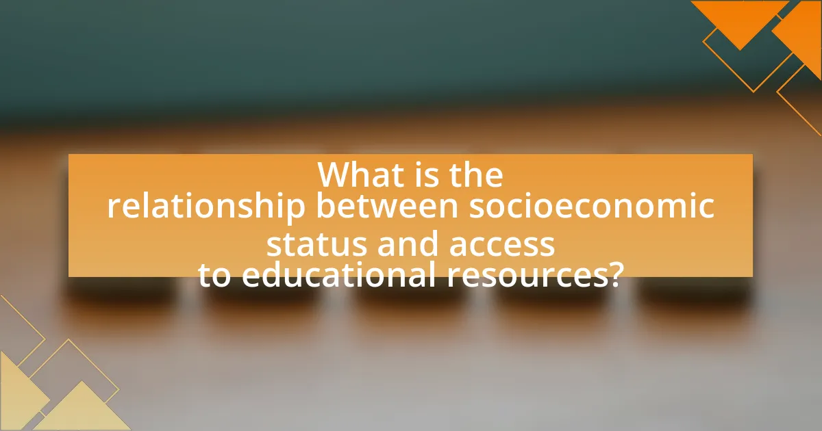 What is the relationship between socioeconomic status and access to educational resources?
